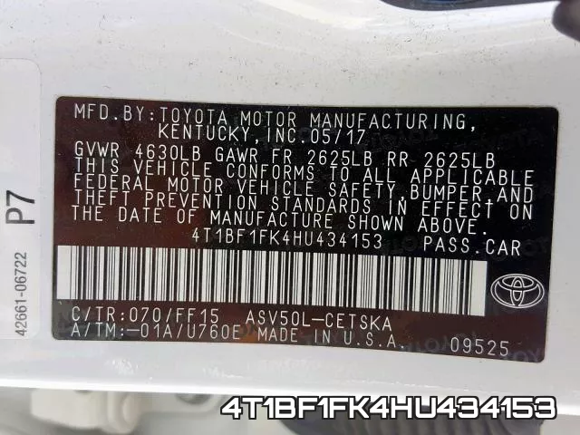 4T1BF1FK4HU434153 фото 2