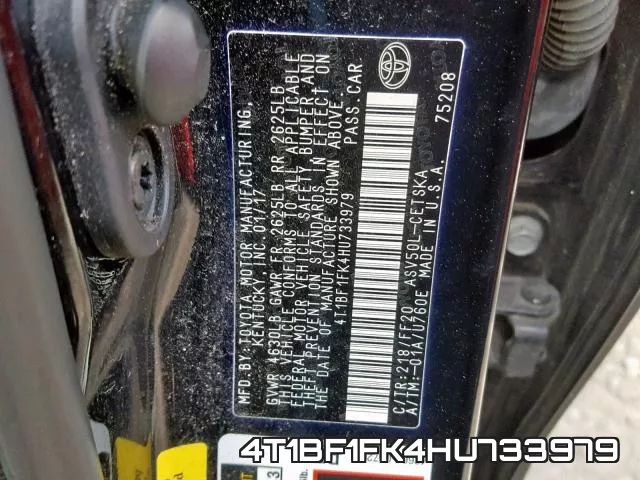 4T1BF1FK4HU733979 фото 2