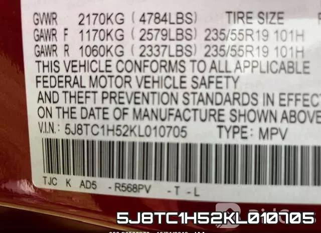 5J8TC1H52KL010705 фото 10