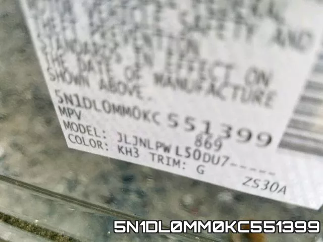 5N1DL0MM0KC551399 фото 2