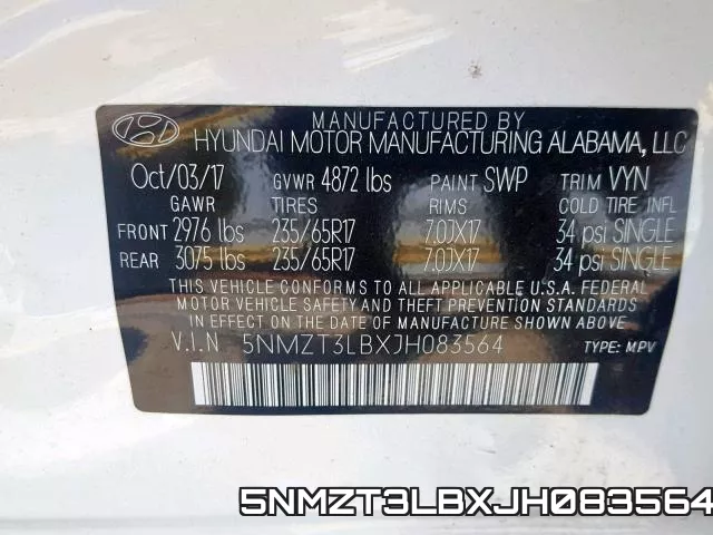 5NMZT3LBXJH083564 фото 2