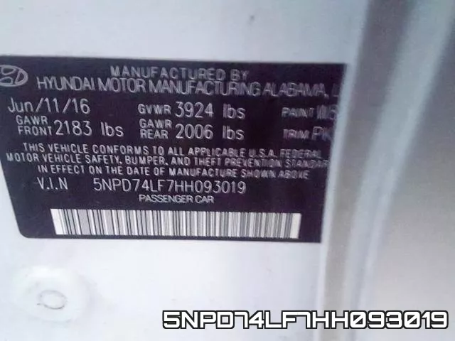 5NPD74LF7HH093019 фото 2