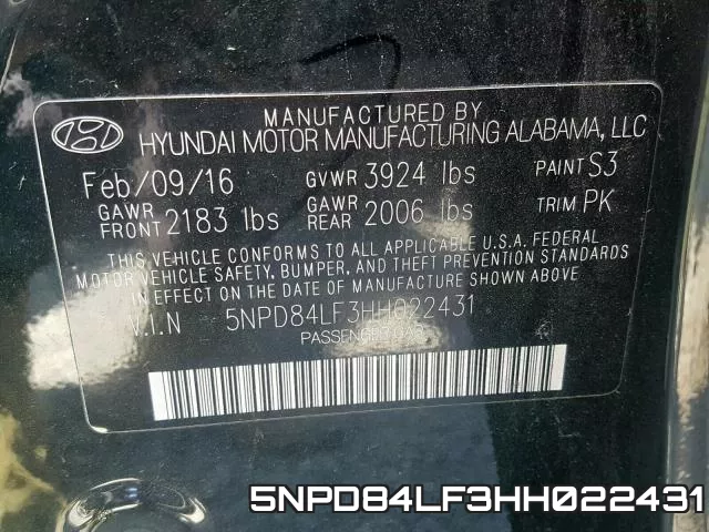 5NPD84LF3HH022431 фото 2