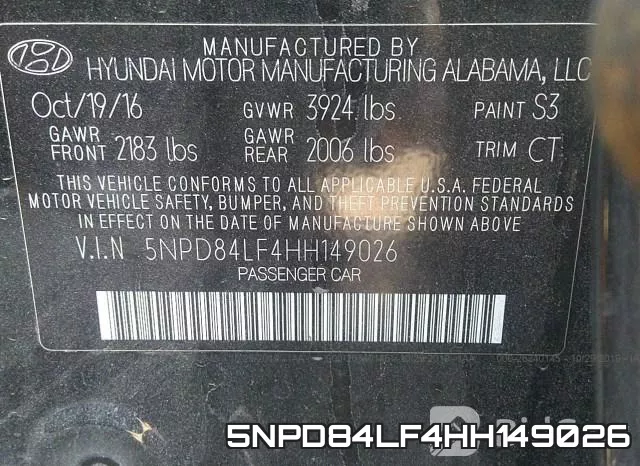 5NPD84LF4HH149026 фото 10