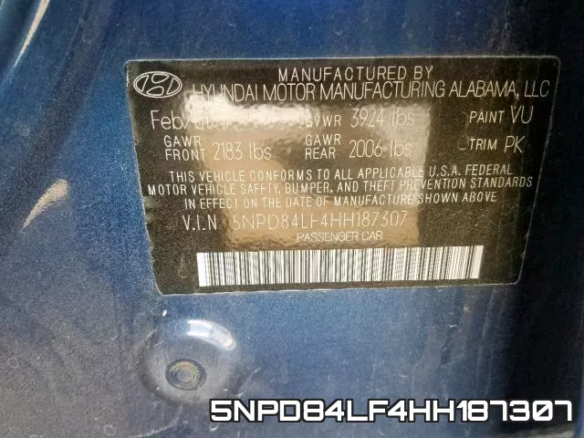 5NPD84LF4HH187307 фото 2