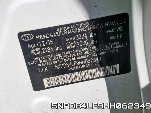 5NPD84LF9HH062349 фото 2