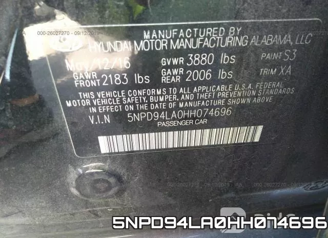5NPD94LA0HH074696 фото 10