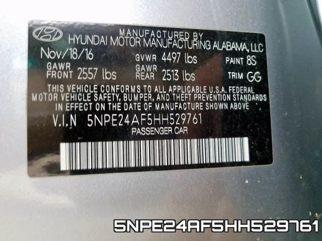 5NPE24AF5HH529761 фото 2