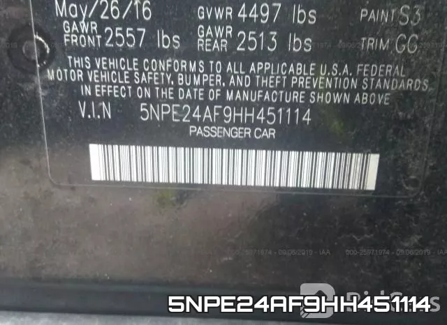 5NPE24AF9HH451114 фото 10