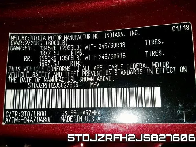 5TDJZRFH2JS827606 фото 2