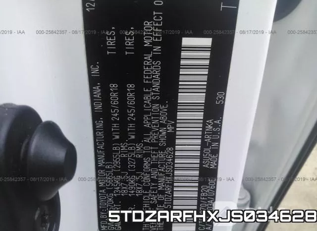 5TDZARFHXJS034628 фото 10