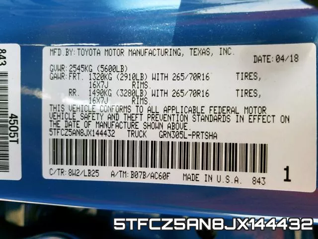 5TFCZ5AN8JX144432 фото 2