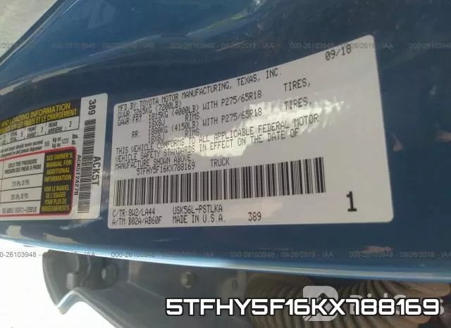 5TFHY5F16KX788169 фото 10