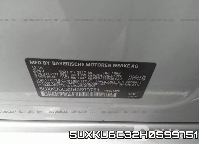 5UXKU6C32H0S99751 фото 10