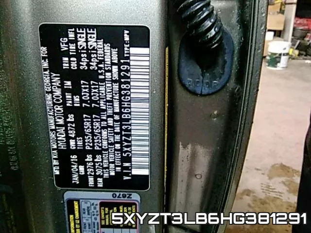 5XYZT3LB6HG381291 фото 2