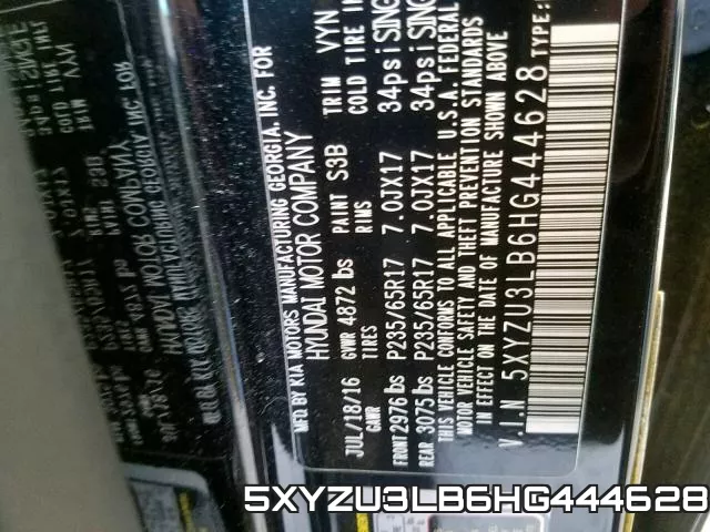5XYZU3LB6HG444628 фото 2