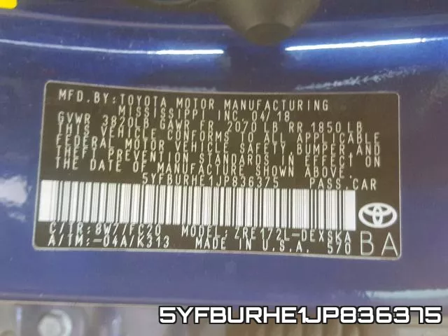 5YFBURHE1JP836375 фото 2