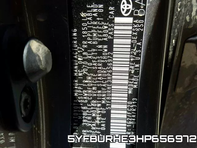 5YFBURHE3HP656972 фото 2