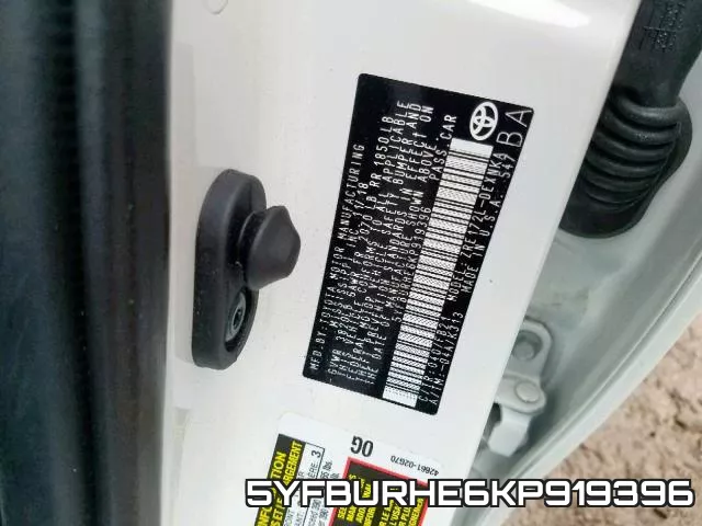 5YFBURHE6KP919396 фото 2