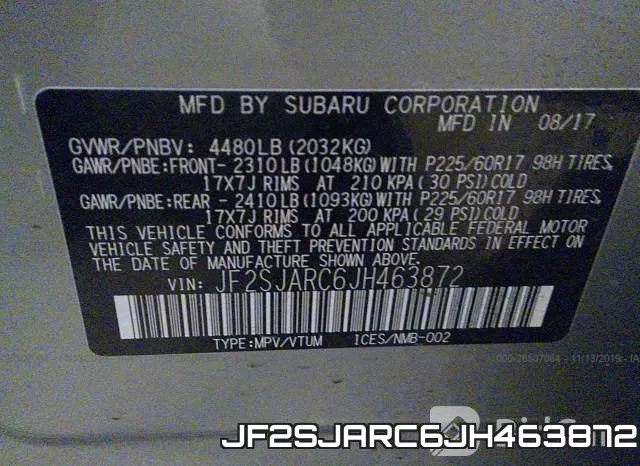 JF2SJARC6JH463872 фото 10