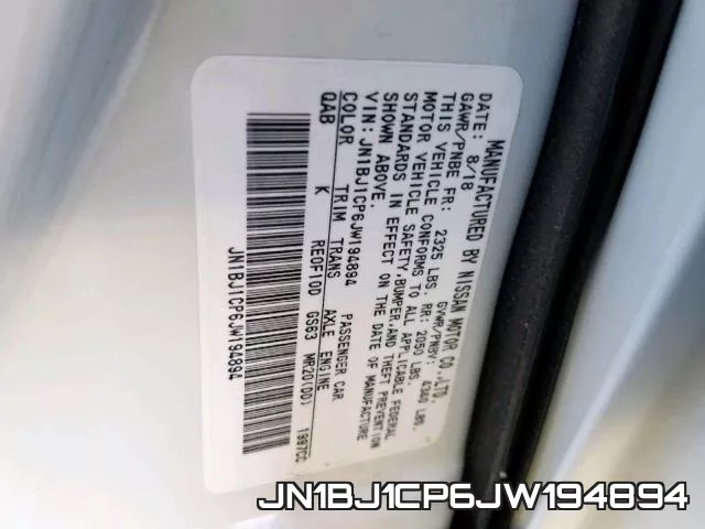 JN1BJ1CP6JW194894 фото 2