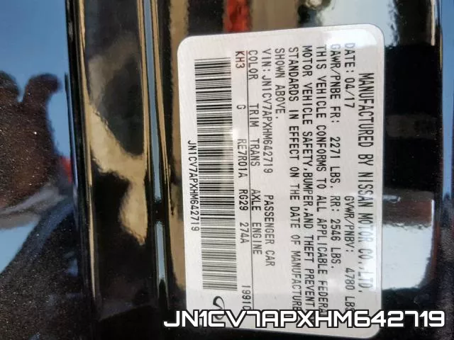 JN1CV7APXHM642719 фото 2