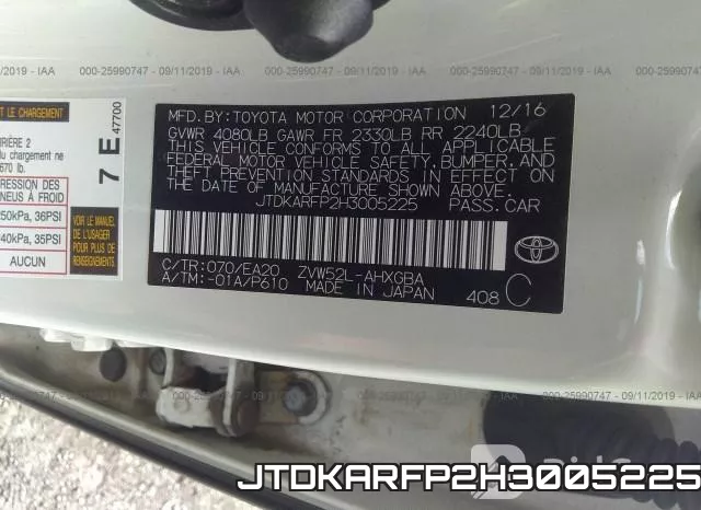 JTDKARFP2H3005225 фото 10