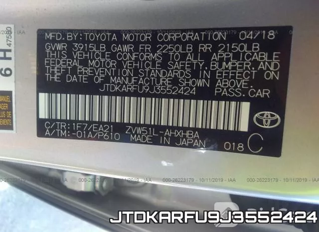 JTDKARFU9J3552424 фото 10