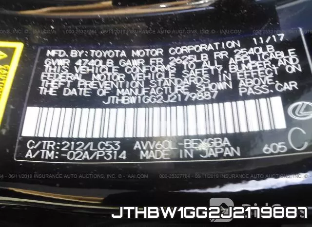 JTHBW1GG2J2179887 фото 10
