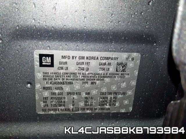 KL4CJASB8KB793984 фото 2