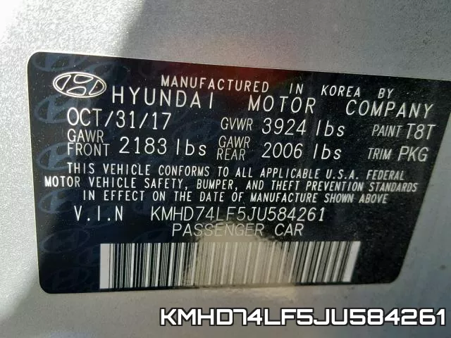 KMHD74LF5JU584261 фото 2