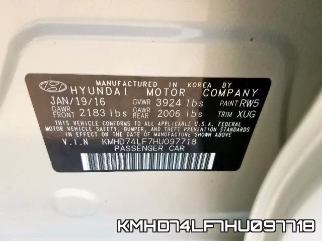 KMHD74LF7HU097718 фото 2