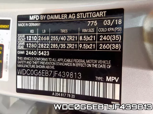 WDC0G6EB7JF439813 фото 2
