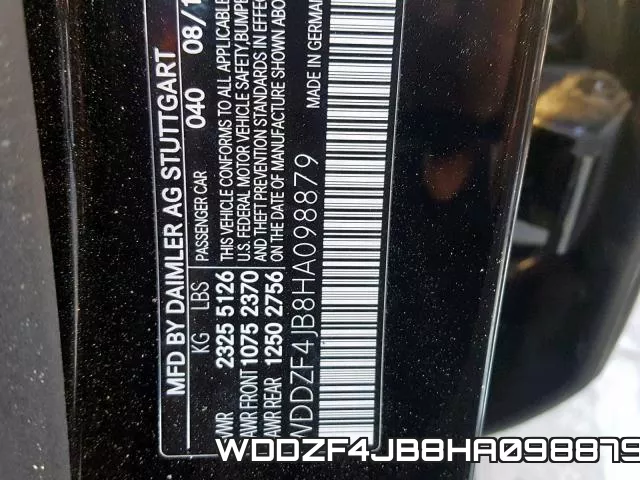WDDZF4JB8HA098879 фото 2