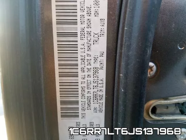 1C6RR7LT6JS137968 фото 2