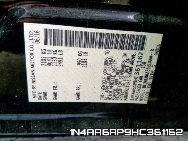 1N4AA6AP9HC361162 фото 2