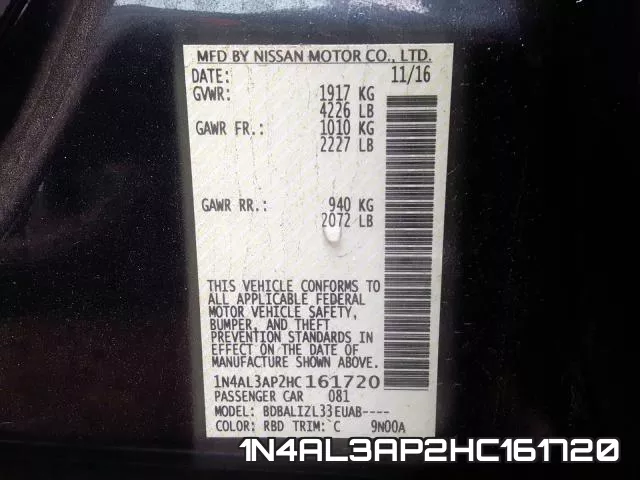 1N4AL3AP2HC161720 фото 2
