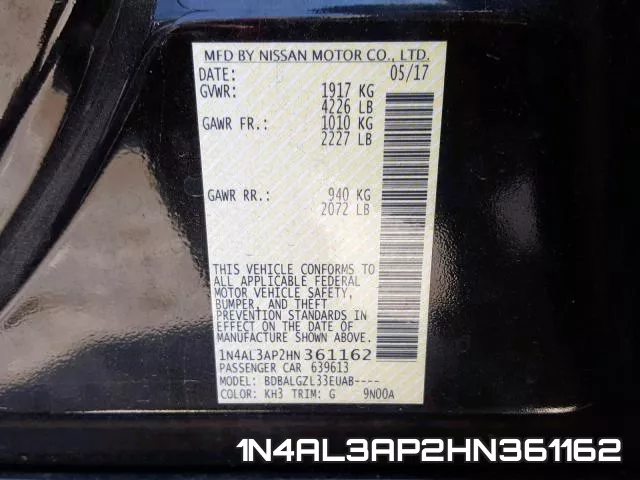 1N4AL3AP2HN361162 фото 2