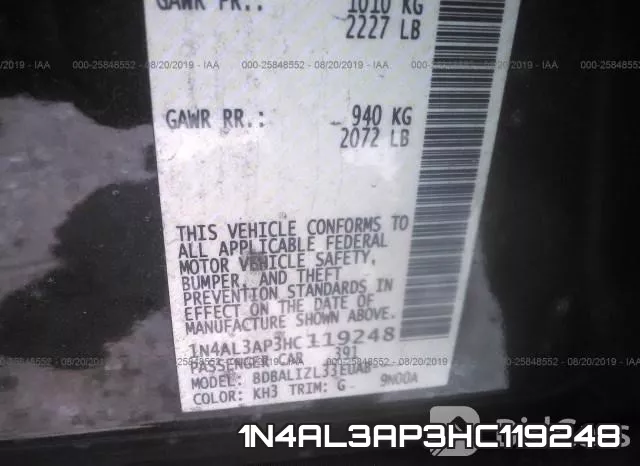 1N4AL3AP3HC119248 фото 10