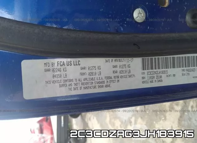 2C3CDZAG3JH183915 фото 10