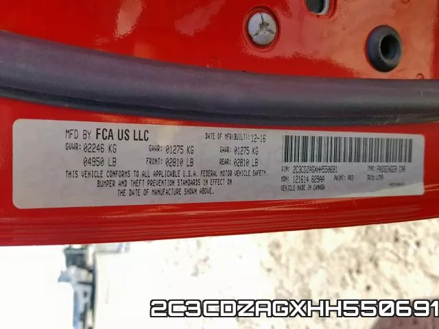 2C3CDZAGXHH550691 фото 2
