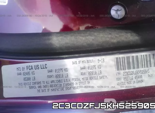 2C3CDZFJ5KH525905 фото 10