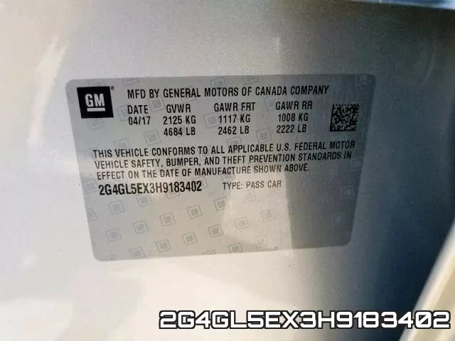2G4GL5EX3H9183402 фото 2