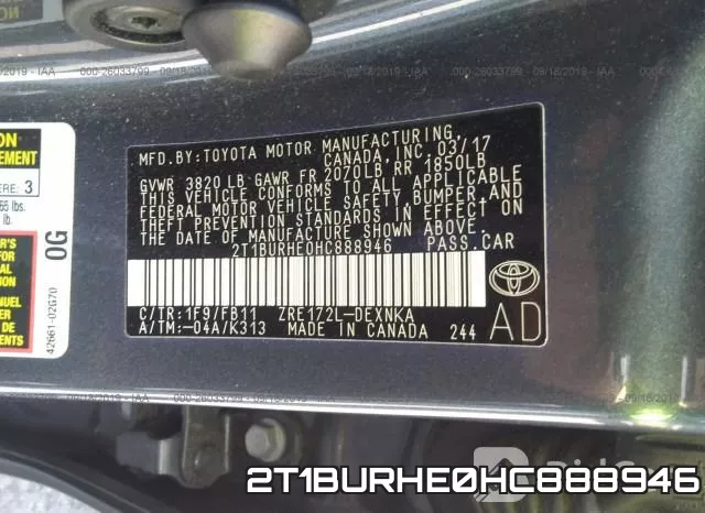 2T1BURHE0HC888946 фото 10