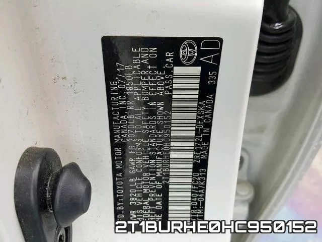 2T1BURHE0HC950152 фото 2