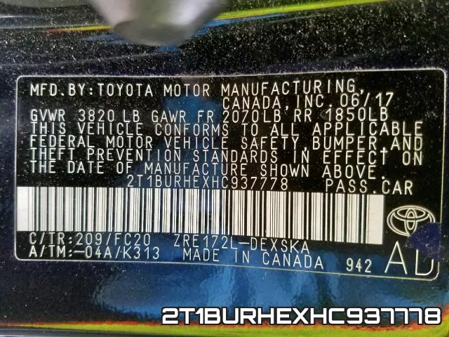 2T1BURHEXHC937778 фото 2
