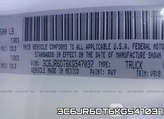 3C6JR6DT6KG547037 фото 10