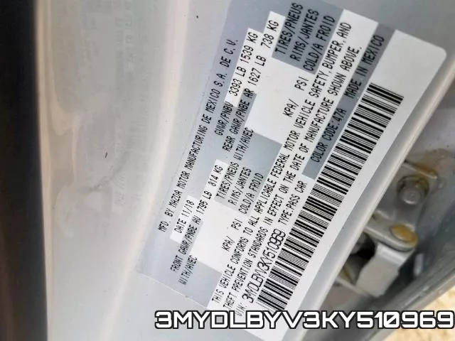 3MYDLBYV3KY510969 фото 2
