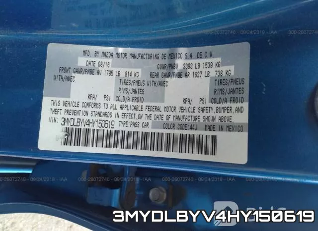 3MYDLBYV4HY150619 фото 10