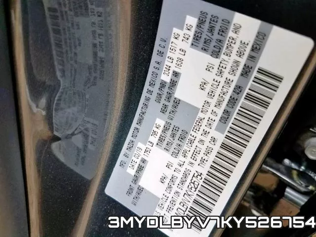 3MYDLBYV7KY526754 фото 2